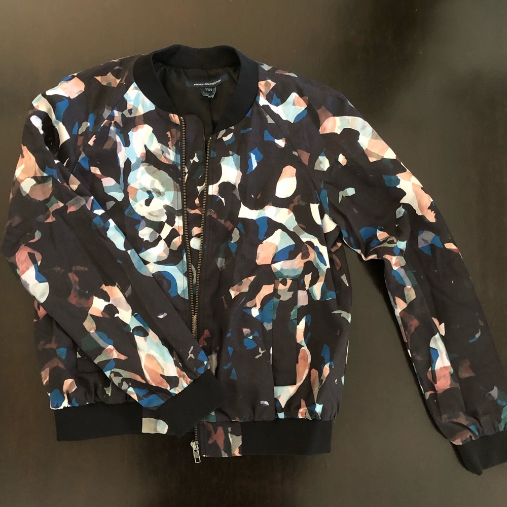 French Connection multi colored bomber jacket